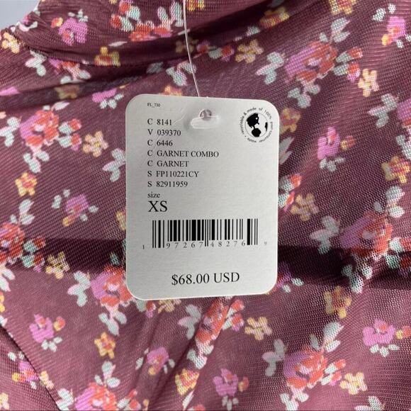 🆕FREE PEOPLE Intimately Bodysuit Printed Mesh SZ XS NEW - Picture 4 of 7